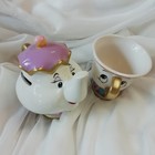 DISNEY BEAUTY AND THE BEAST MRS POTTS MONEY BOX & CHIP MUG CERAMIC SET H14