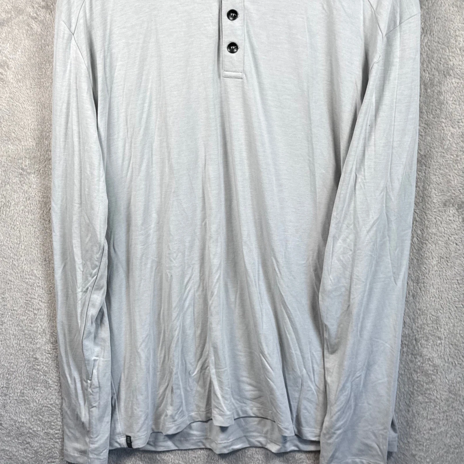 Free Fly Henley Shirt Mens XL Light Gray Bamboo Performance L/S Outdoor Comfort image 3