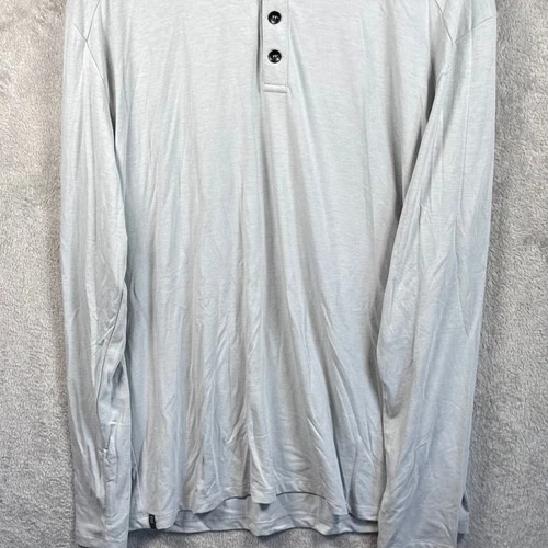 Free Fly Henley Shirt Mens XL Light Gray Bamboo Performance L/S Outdoor Comfort image 3