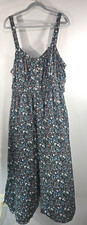 American Eagle Button Floral Midi Dress Black Whimsigoth Cottagecore XXL BI