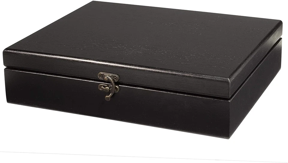 WE Games Board Game with Dice, 12 Numbers, in Black Stained Wood Box with Lid - Image 3 of 4