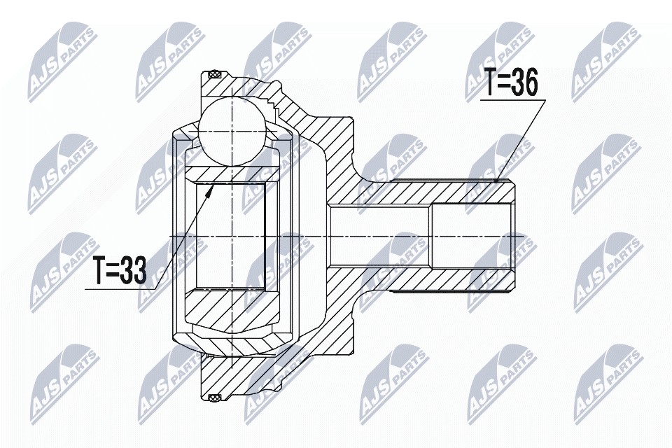 Fits NTY NPZ-VW-043 OUTER CV JOINT