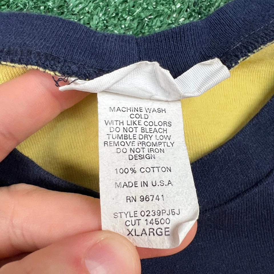 Camiseta de bebé vintage autoestima princesa 55 para mujer XL jersey amarillo azul marino Y2K Foto 4 de 4