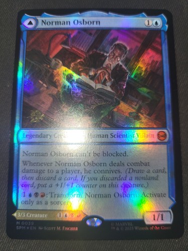 MTG Prerelease FOIL NORMAN OSBORN GREEN GOBLIN Spider-Man Mythic PROMO
