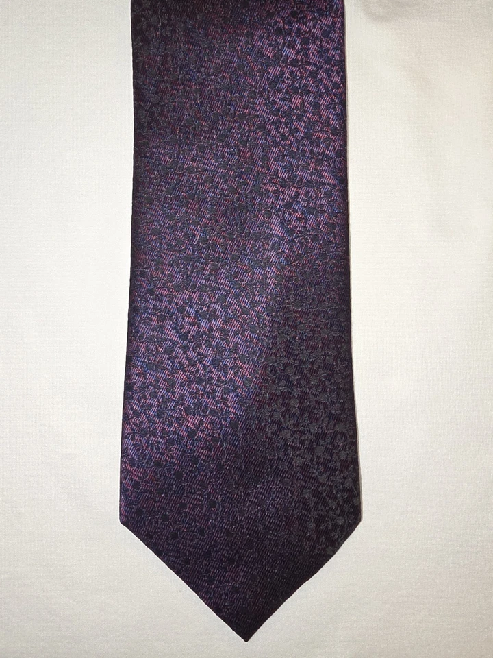 Platinum Designs Azul Oscuro Negro y Borgoña Estampado Floral Estrecho Premium... Foto 2 de 4