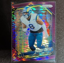 Jared Verse 2025 Panini Prizm #30 Purple Pulsar Prizm Rookie Los Angeles Rams