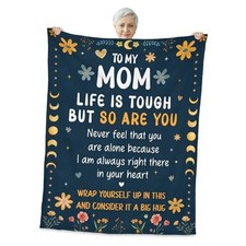 Gifts for Mom from Daughter Son - Super Soft Fleece Throw Adult Blue - to Mom