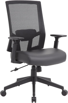 #ad #ad Mesh Back Vinyl Task Chair with Synchro Tilt in Black $399.99