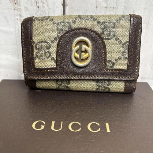 Étui à clés 6 anneaux GUCCI GG Supreme, marron, pour femme, du Japon i10405