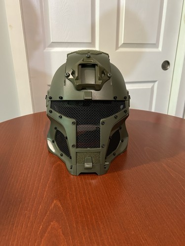 Interstellar Space Battle Trooper Full Face Airsoft Helmet OD Green Mask