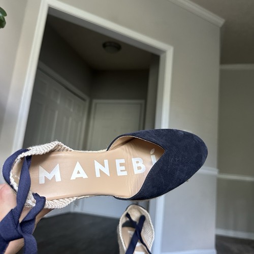 MANEBI Soft Suede Low Wedge Espadrilles Hamptons Patriot Blue EU 38 US 7,5 - Bild 6 von 12