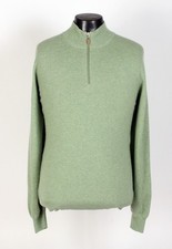 Brunello Cucinelli 100 Cashmere 1/2 Zip Sweater - Green - XL/2XL - 1350 Retail