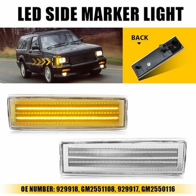 2X For Chevy S10 Blazer 1983-1994 Amber Side Marker Lights Lamp Front Clear EAA