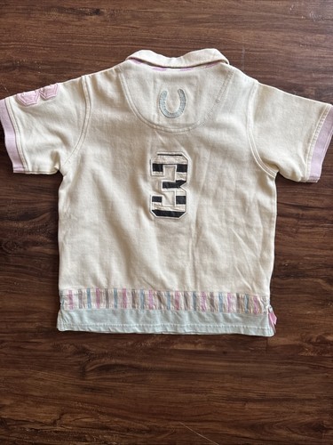 Joules Kids 6-7 NEW NWT Ivory Polo Equestrian Cotton Appliqué Shirt - Picture 10 of 12