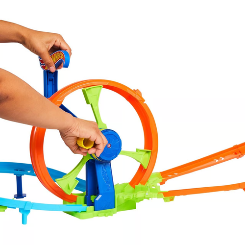 Hot Wheels Rapid Launch & Loop Playset con giocattolo pressofuso scala 1:64 - Foto 6 di 9