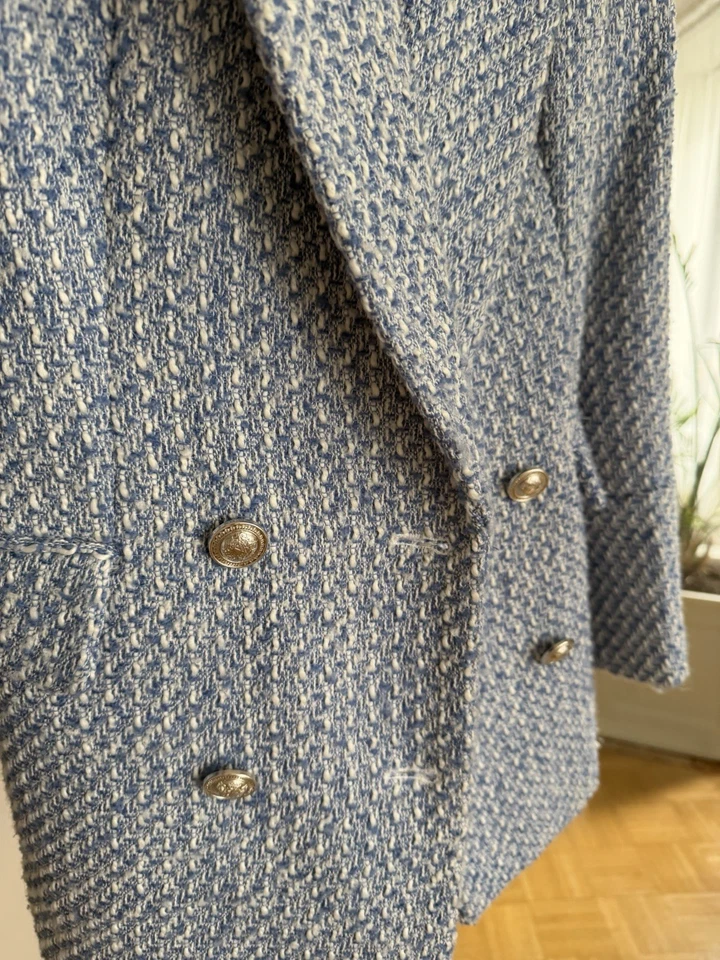 Chaqueta Blazer Zara Mujer Mezcla Lana, Talla S, Dos Botones Foto 2 de 4