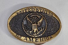1979  UNITED STATES OF AMERICA  SOLID BRASS BELT BUCKLE HERITAGE MINT LTD.