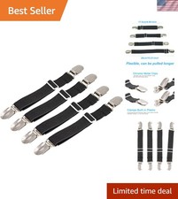 4Pcs Adjustable Bed Sheet Fasteners Suspenders, Elastic Sheet Band Straps Cli...
