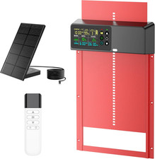 Chicken Coop Door Solar Powered with Programmable Remote Control, Automatic Alum