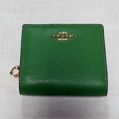 COACH C2862 LEATHER SNAP WALLET KELLY GREEN | eBay