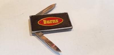 Vintage  Money Clip Pocket Knife Burns
