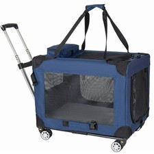 2 in 1, 28'' Collapsible Travel Dog Crate for Medium Large Dogs, Dark Blue