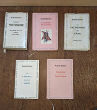 livre ancien-Oeuvres de Rudolf Steiner 5 vol. -1982-2007 (Eurythmie-Nietzsche...