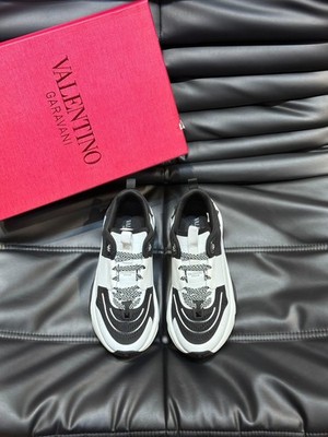 Valentino Casual Sport Shoes Elastic Fabric Platform Sneakers 4cm Heel NEW.