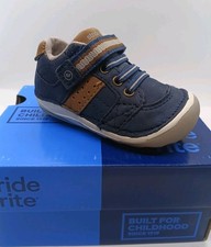 Stride Rite Artie Casual Sneakers, Navy And Brown Toddlers 3 XW Extra Wide