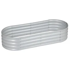 Ironton Galvanized Steel Planter Bed Assembles in Oval or Rectangular Shape,
