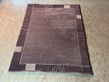 Moderner HANDGEKNÜPFTER Nepal Teppich braun 170x240 NEU