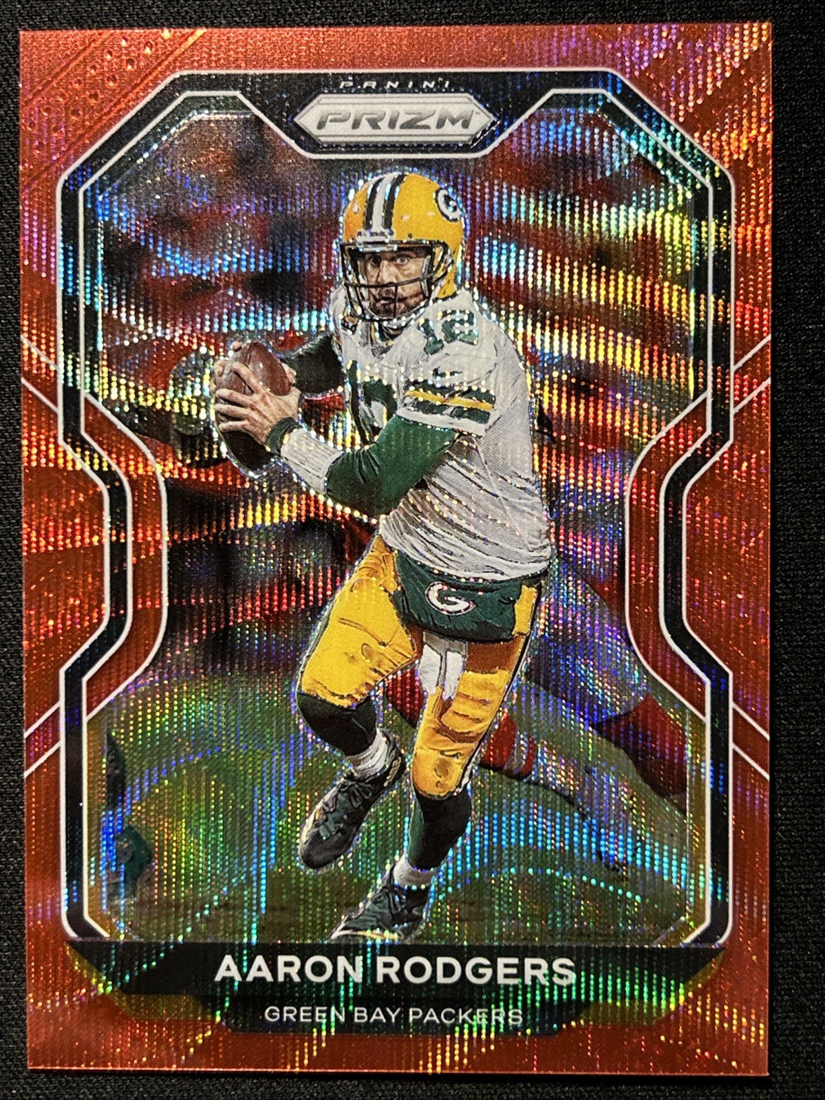2020 Panini Prizm - Aaron Rodgers #206 Red Wave Prizm /149
