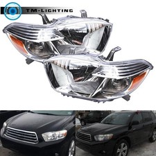 Pair Projector Headlights Headlamps Fit For 08-10 Toyota Highlander Amber Corner