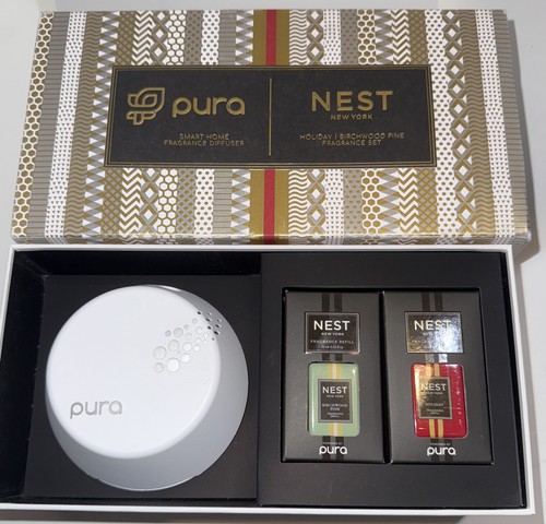 PURA NEST SMART DIFFUSER SET Holiday & Birchwood Pine NEW - Picture 2 of 2