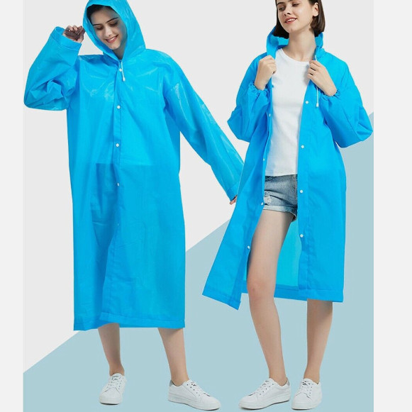 Unisex Adult Waterproof Raincoat Rain Coat Hooded Jacket Poncho Rainwear Camping