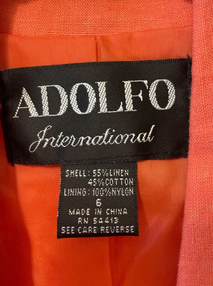 Blazer Mujer Coral Lino Talla 6 Clásico Preppy Sofisticado Foto 3 de 4