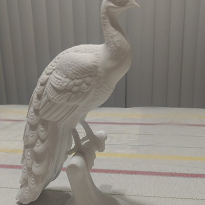 White Peacock Bird Figurine - Peacock Bird Figurine