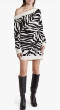 NWOT Steve Madden One Shoulder Jacquard Sweater Dress - Medium