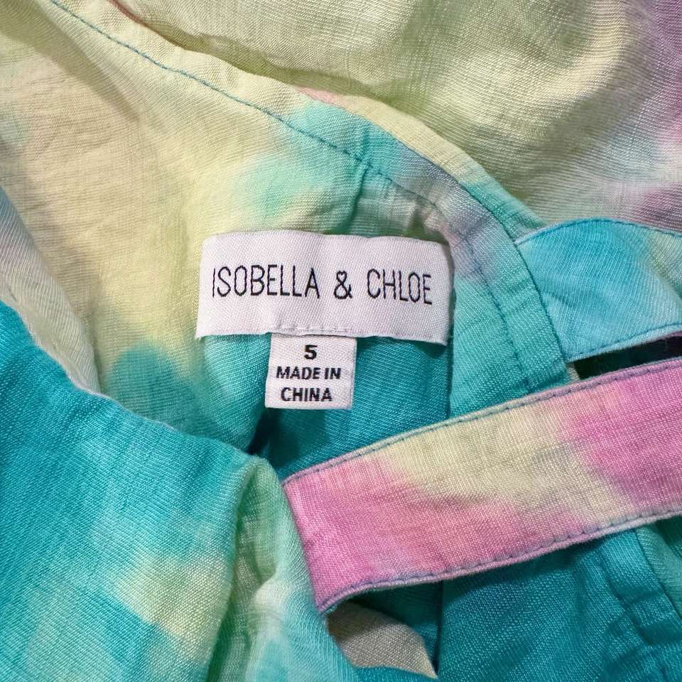 Vestido feminino Isobella & Chloe tamanho 5 tingido multicolorido vibrante - Imagem 4 de 4