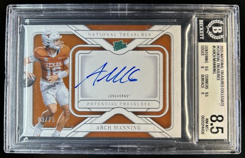 2025 National Treasures Collegiate Arch Manning Potential Auto #/75 BGS 8.5