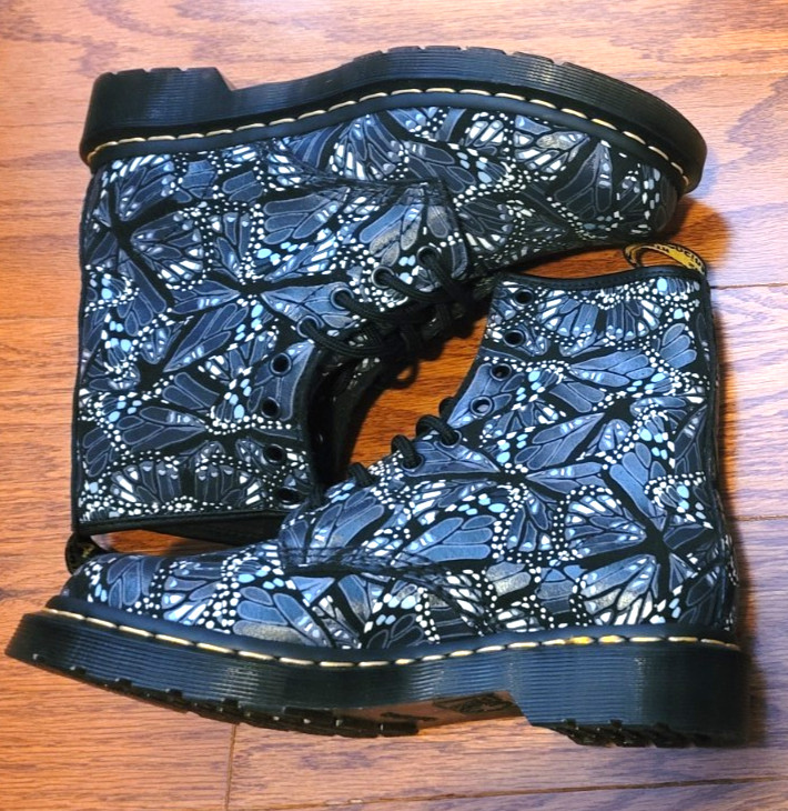 NEW Women's Doc Martens US 6 Butterfly Pattern Sinclair Designer Combat Boots