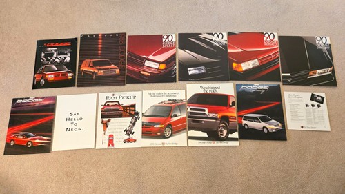 DODGE 1990s Sales Brochure Lot: Caravan, Dynasty, Shadow, Spirit, Ram, Neon, etc