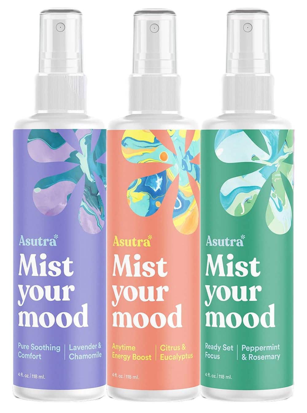 Aromatherapy Spray (3 Scent Variety Pack), 4 Fl Oz Each
