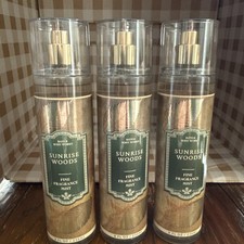 3 NEW BATH BODY WORKS SUNRISE WOODS FINE FRAGRANCE MIST SPRAY 8 OZ SANDALWOOD