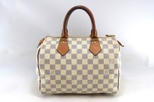 Echte Louis Vuitton Speedy 25 Handtasche Damier Azur Canvas N41534 LV 53004