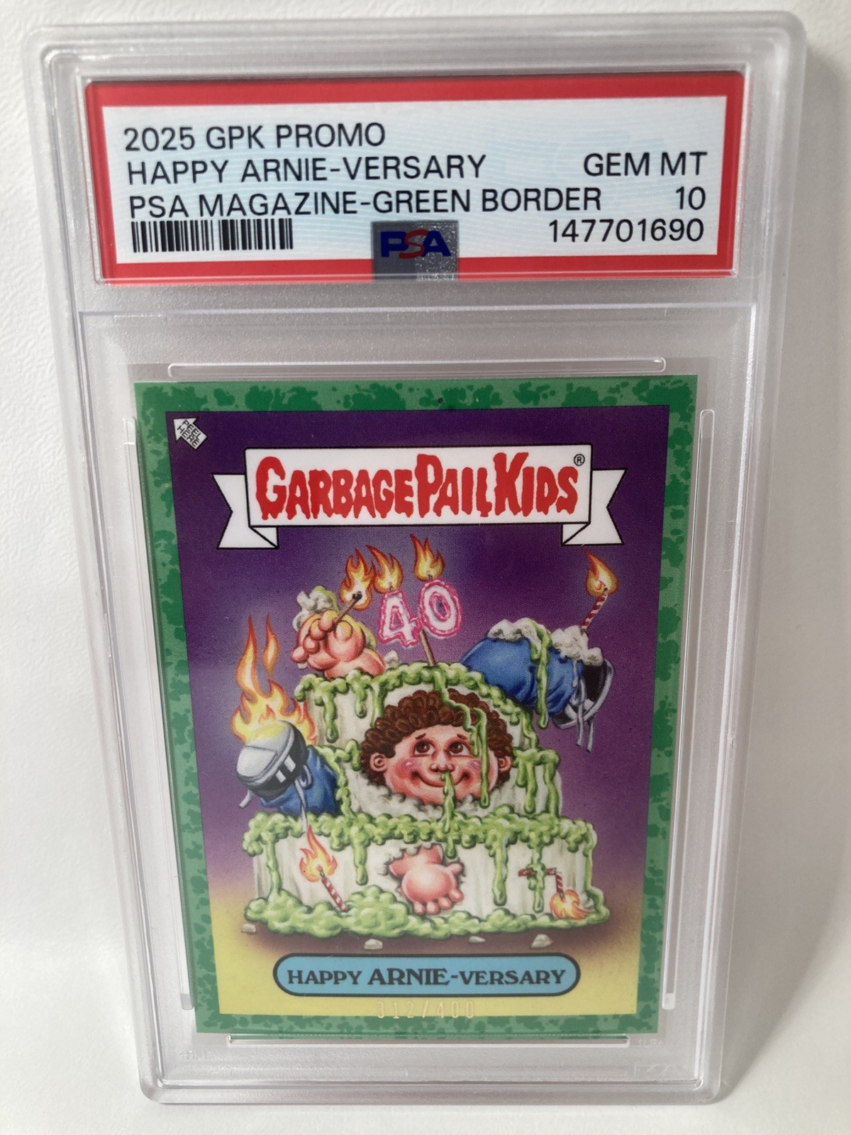 Garbage Pail Kids Happy Arnie-Versary Topps PSA Magazine /400 Green PSA 10 POP 8