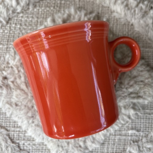 Radiant Vintage Homer Laughlin Fiesta Neon Orange 10 Ounce Mug Cup Vase MINT - Picture 2 of 8