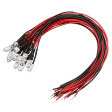 15 Pcs 5mm Pre-Wired LED Diodes Light, Slow Flash (Multicolor, 20mA, DC9-12V)