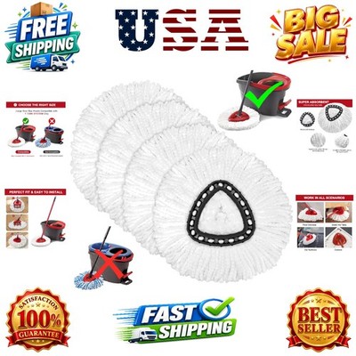 4 Pack Mop Heads Replacements for O-Ceda Easy Wrin Spin System, Microfiber Re...