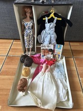 Vintage 1963 Barbie Doll Midge with Carry Case Clothing Black Mattel
